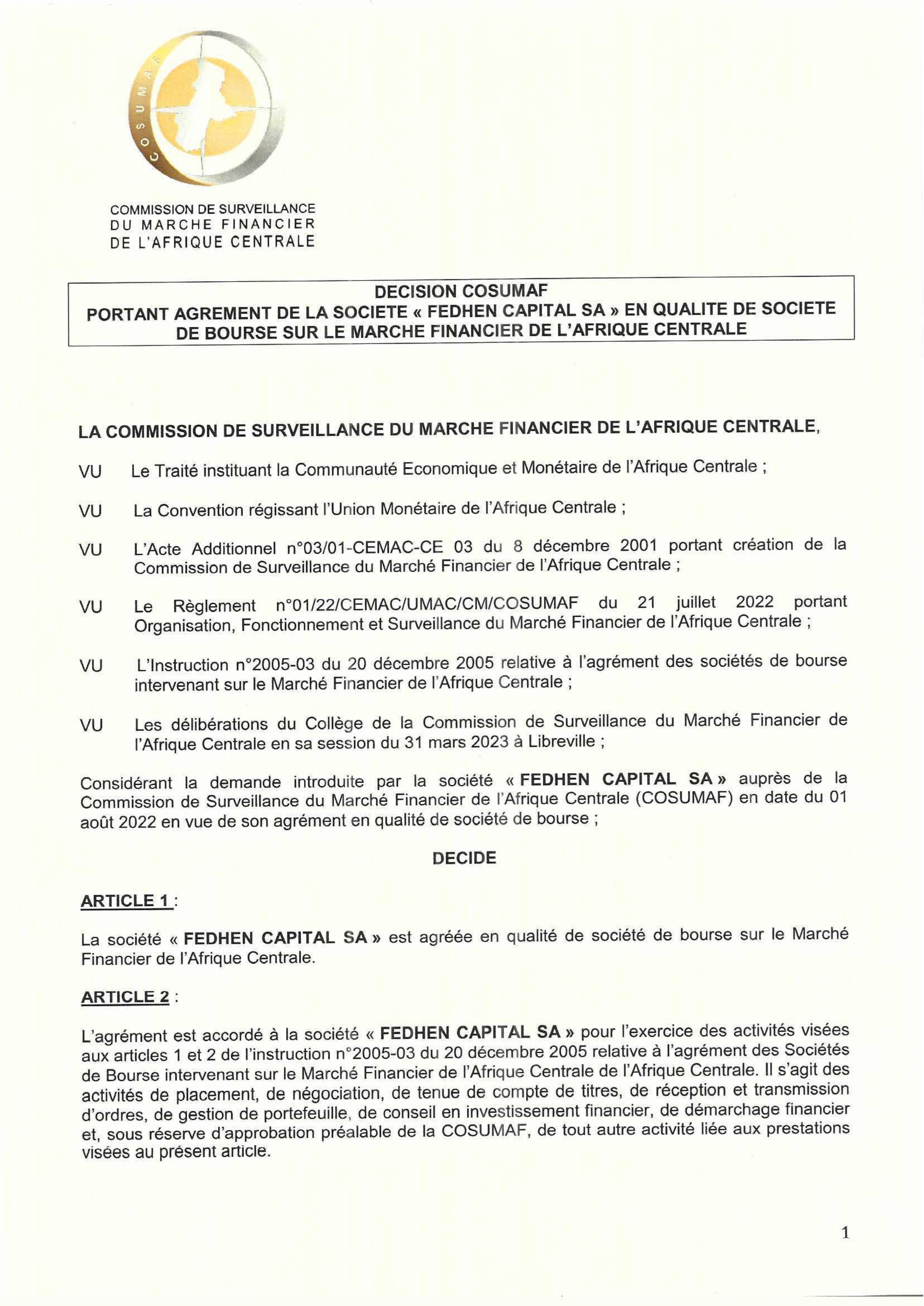 Agrément page 1